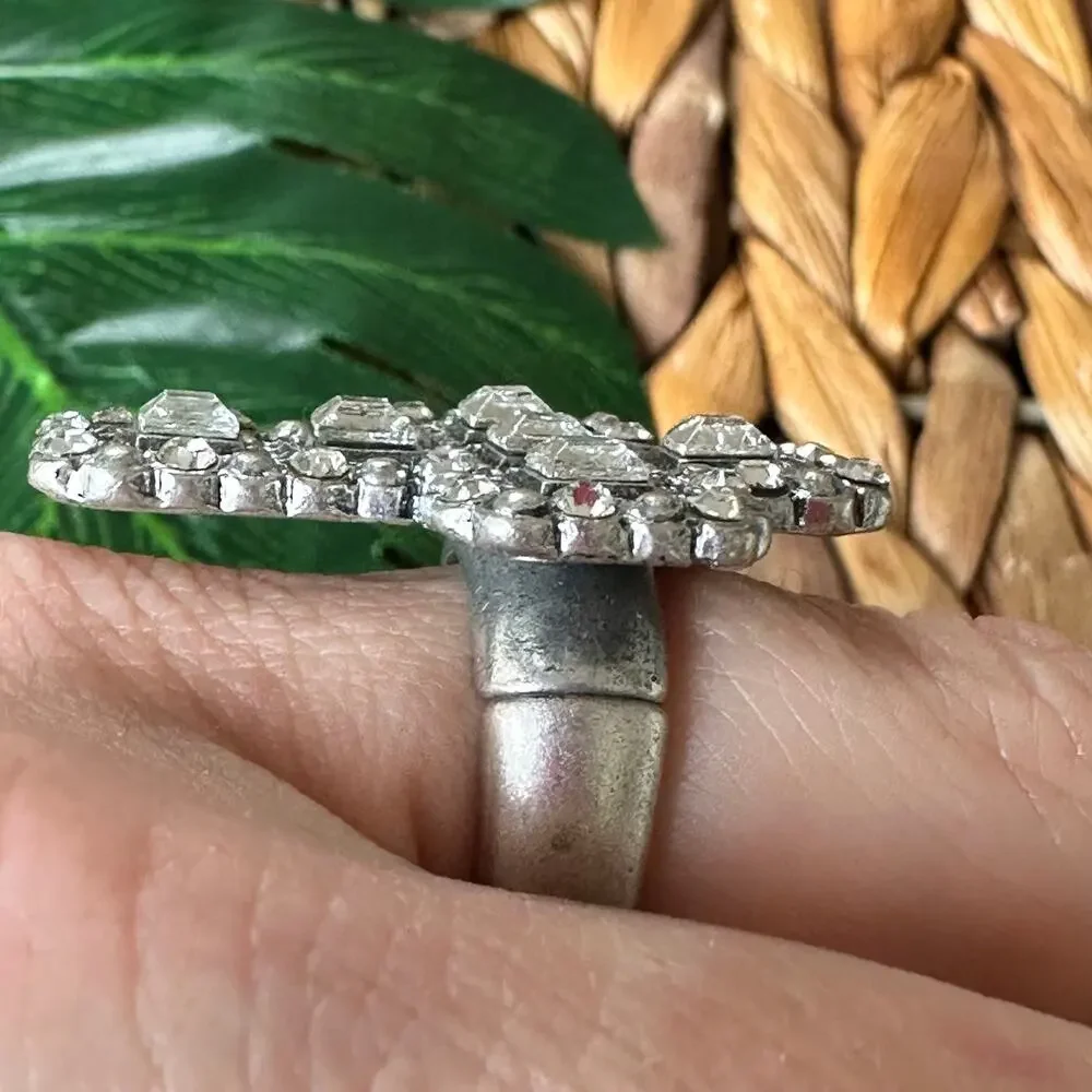 BOGO FREE CRYSTAL CROSS STRETCH RING